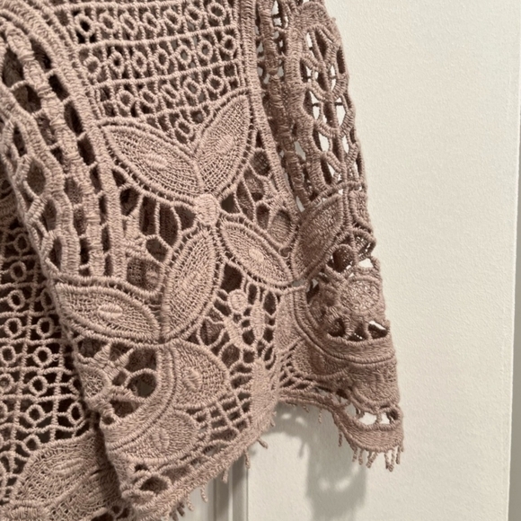 CHICO'S Elegant Crochet Lace Knit Cardigan Sweater - Picture 5 of 9